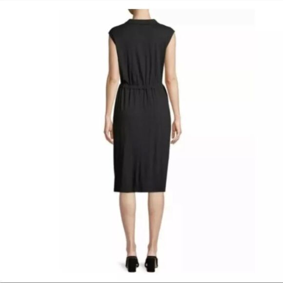 EILEEN FISHER Sleeveless Lightweight Button Front Drawstring Midi Shirt Dress XS - Picture 3 of 9